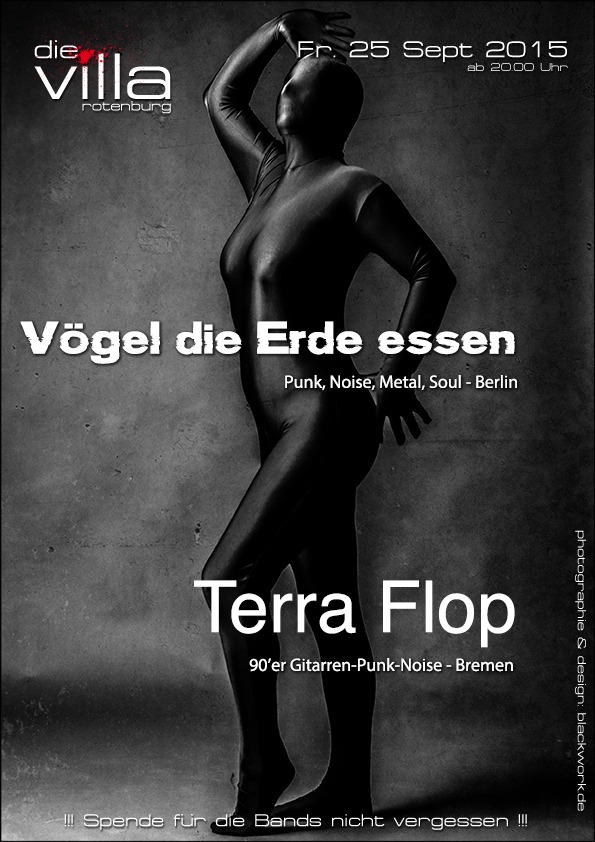 Vögel die Erde essen und Terra Flop