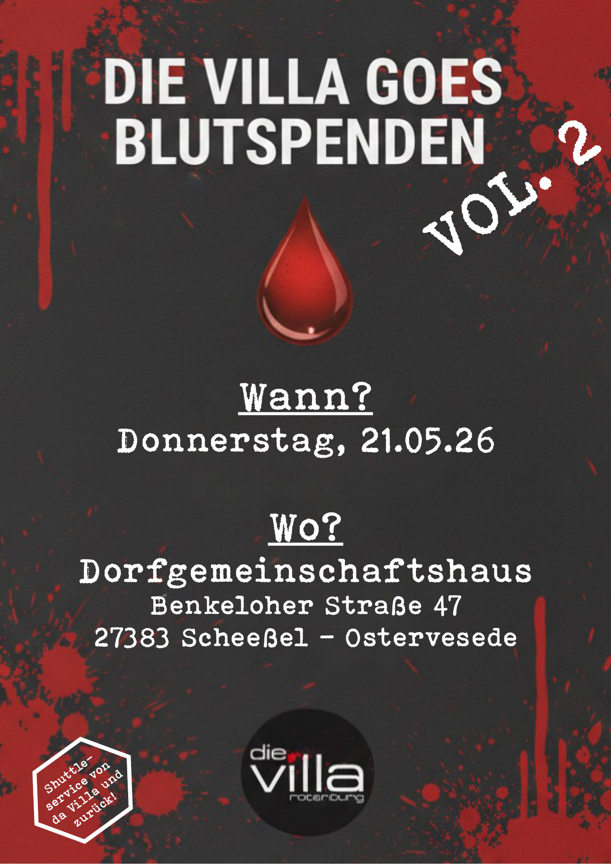 Die Villa goes Blutspenden – Vol. 2